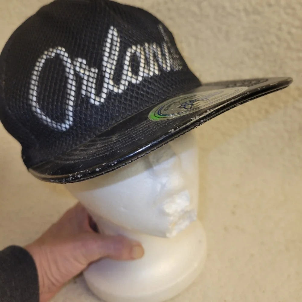 Seventy Seven Mesh Snapback Hat Black Script Logo‎ Trucker Cap Adjustable